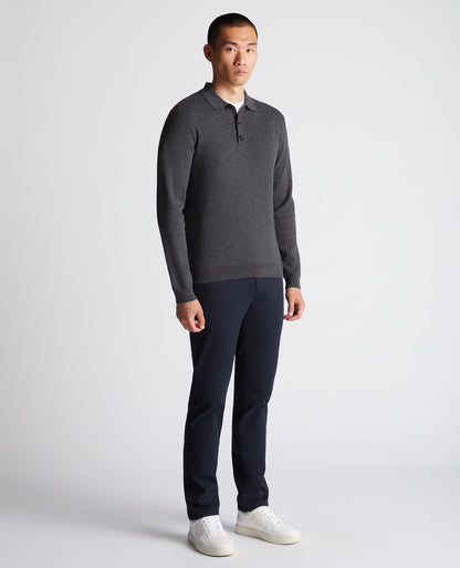 Relaxed Fit Long Sleeve Polo