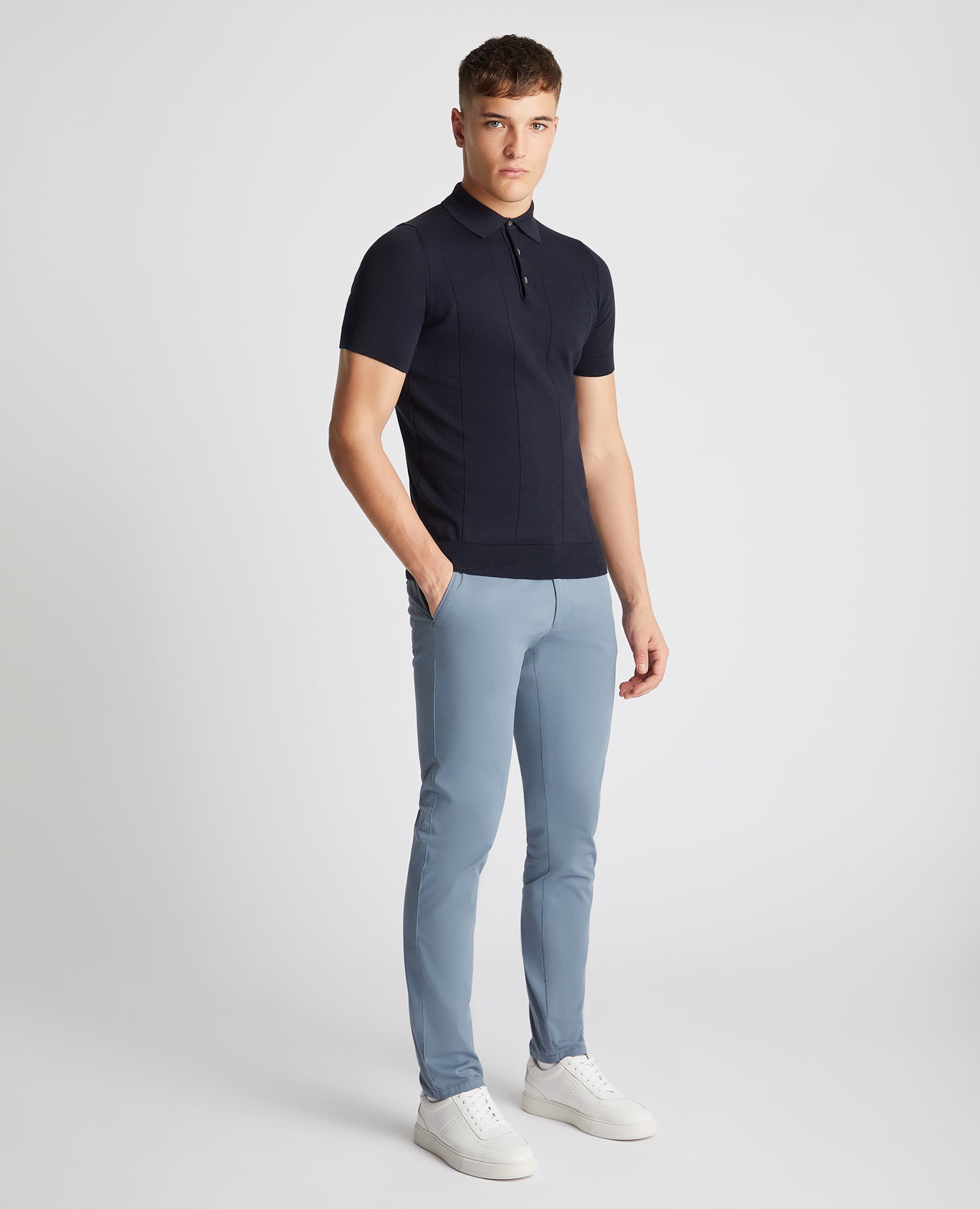 Knitted Cotton Short-Sleeve Polo