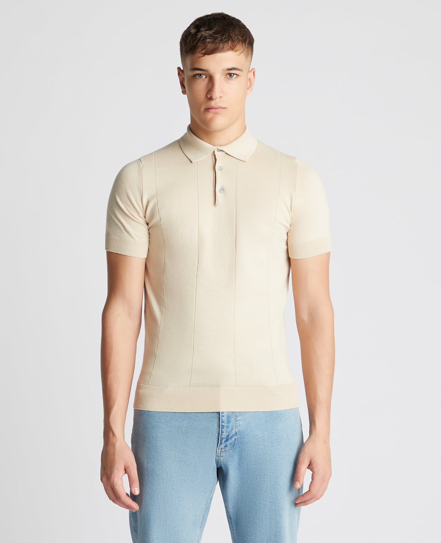 Knitted Cotton Short-Sleeve Polo