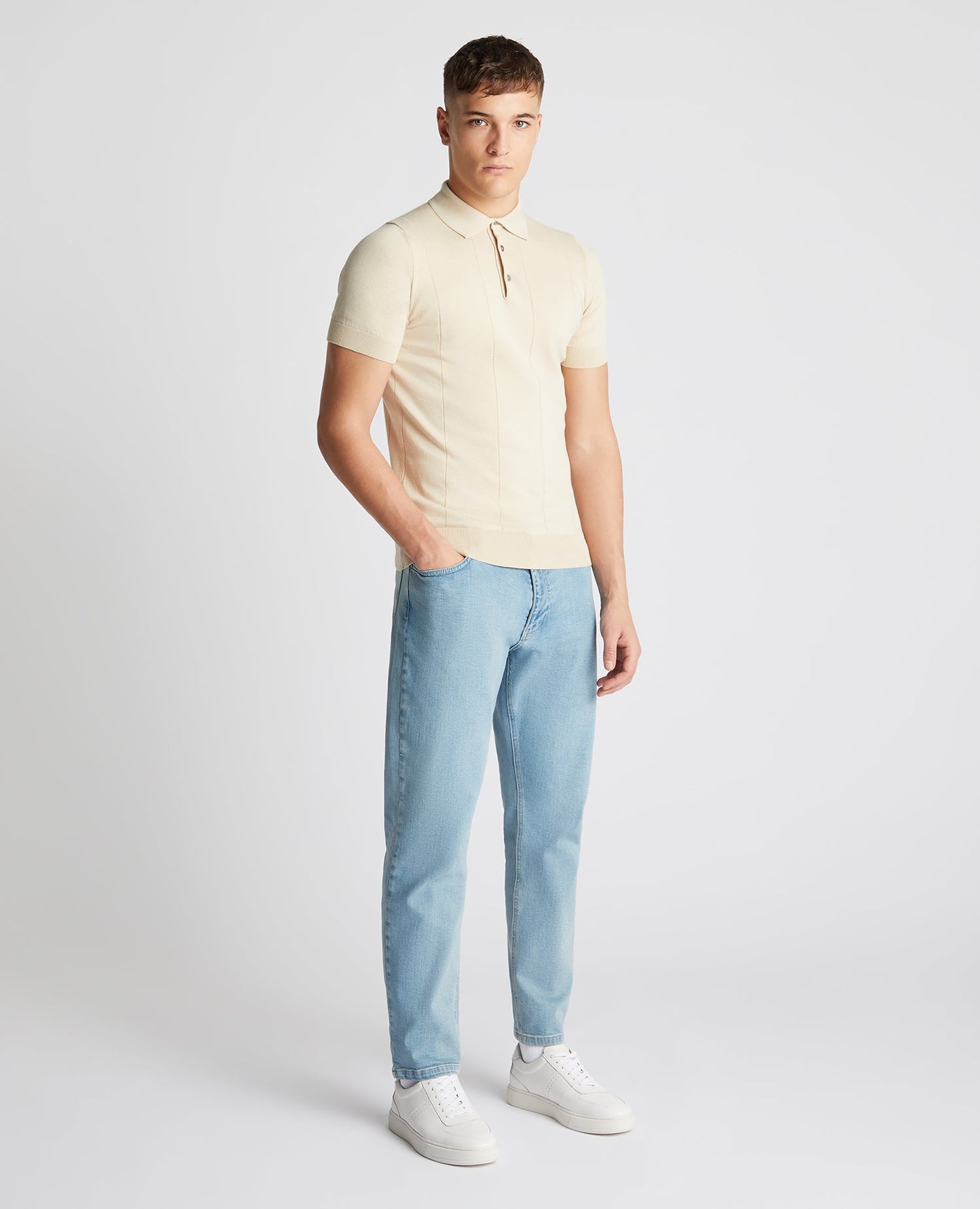 Knitted Cotton Short-Sleeve Polo