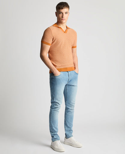 Knitted Cotton Short-Sleeve Polo