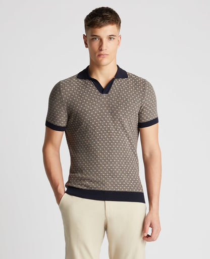 Knitted Cotton Short-Sleeve Polo