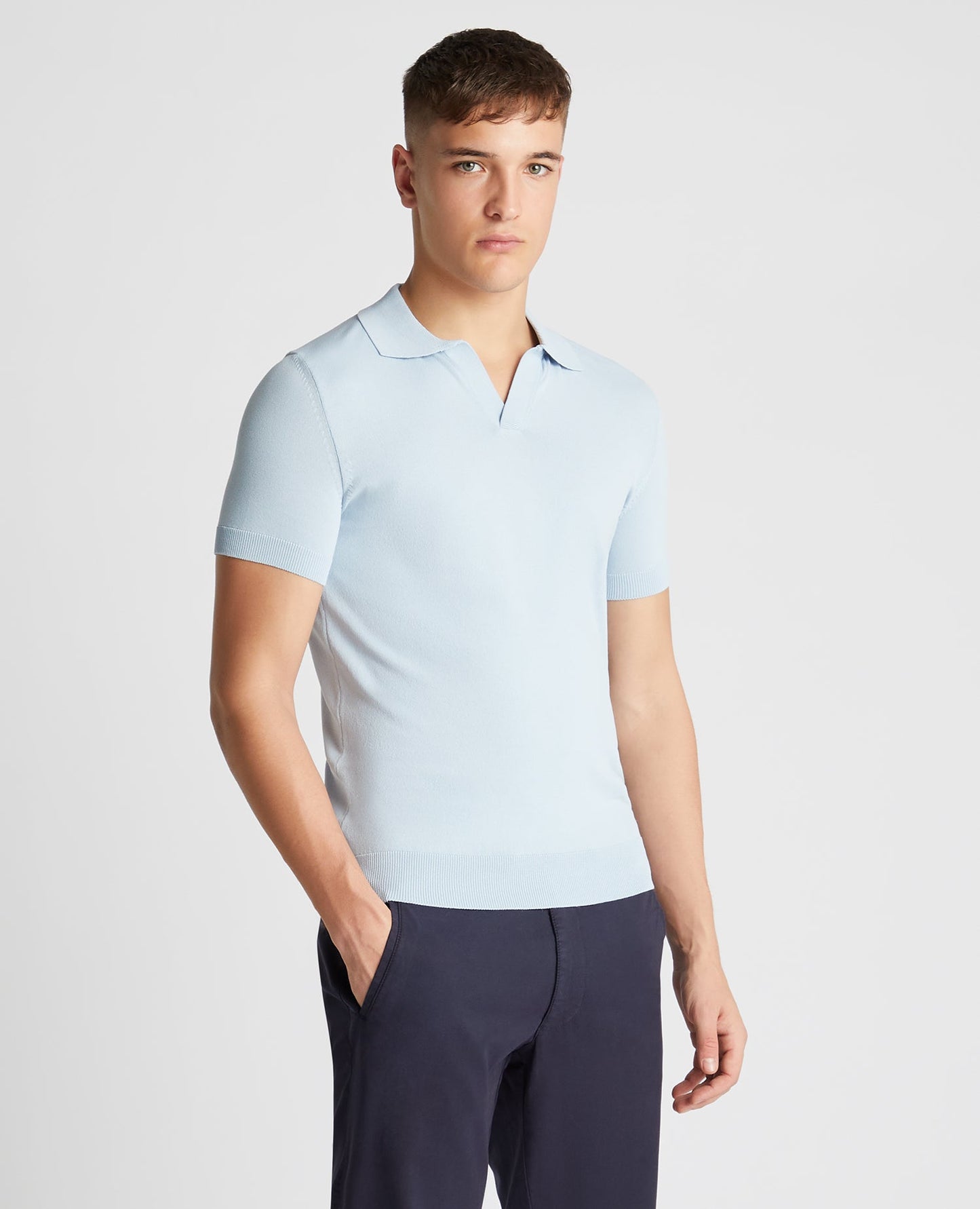 Knitted Short-Sleeve Polo