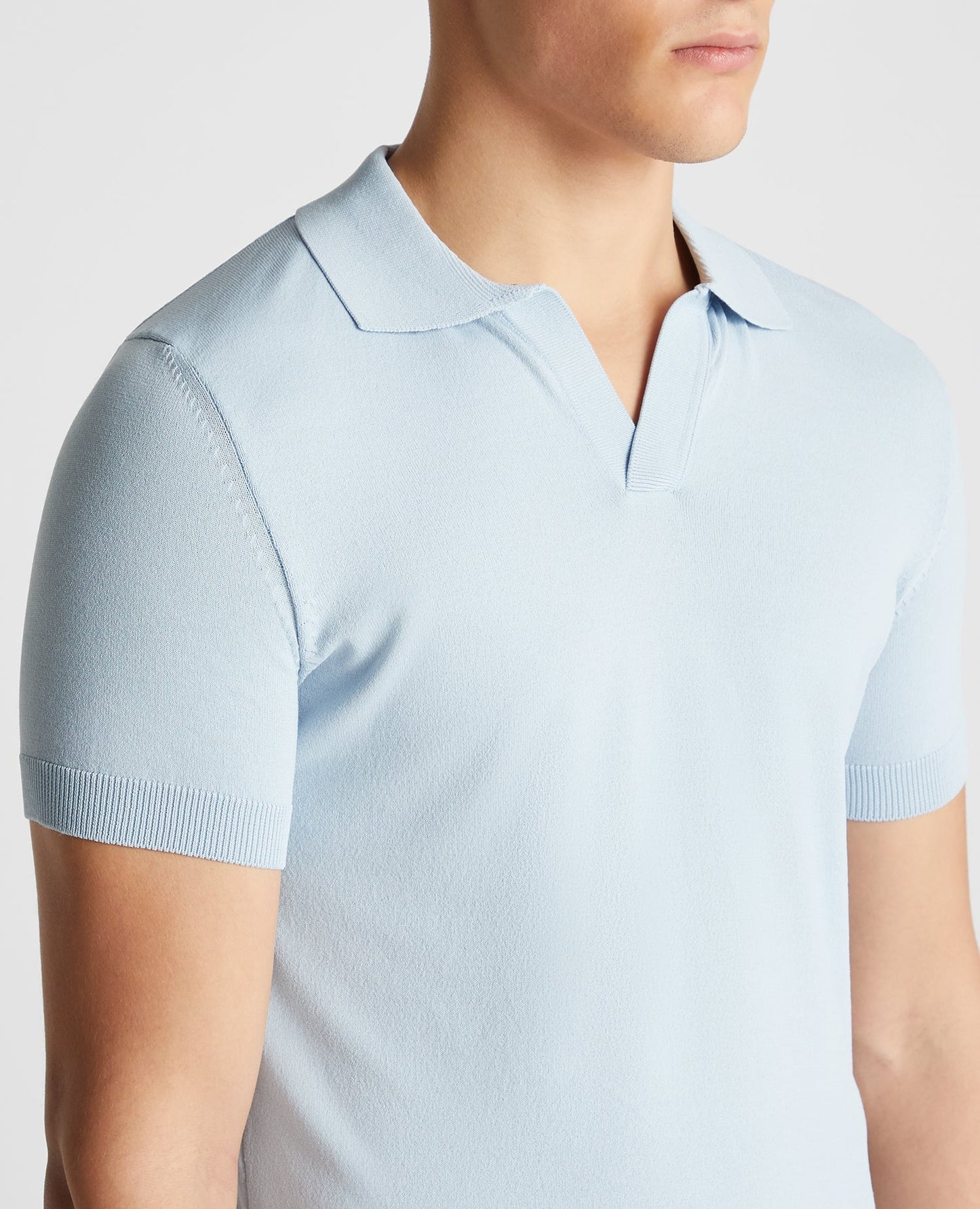 Knitted Short-Sleeve Polo