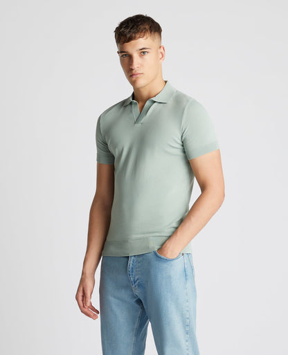 Knitted Short-Sleeve Polo