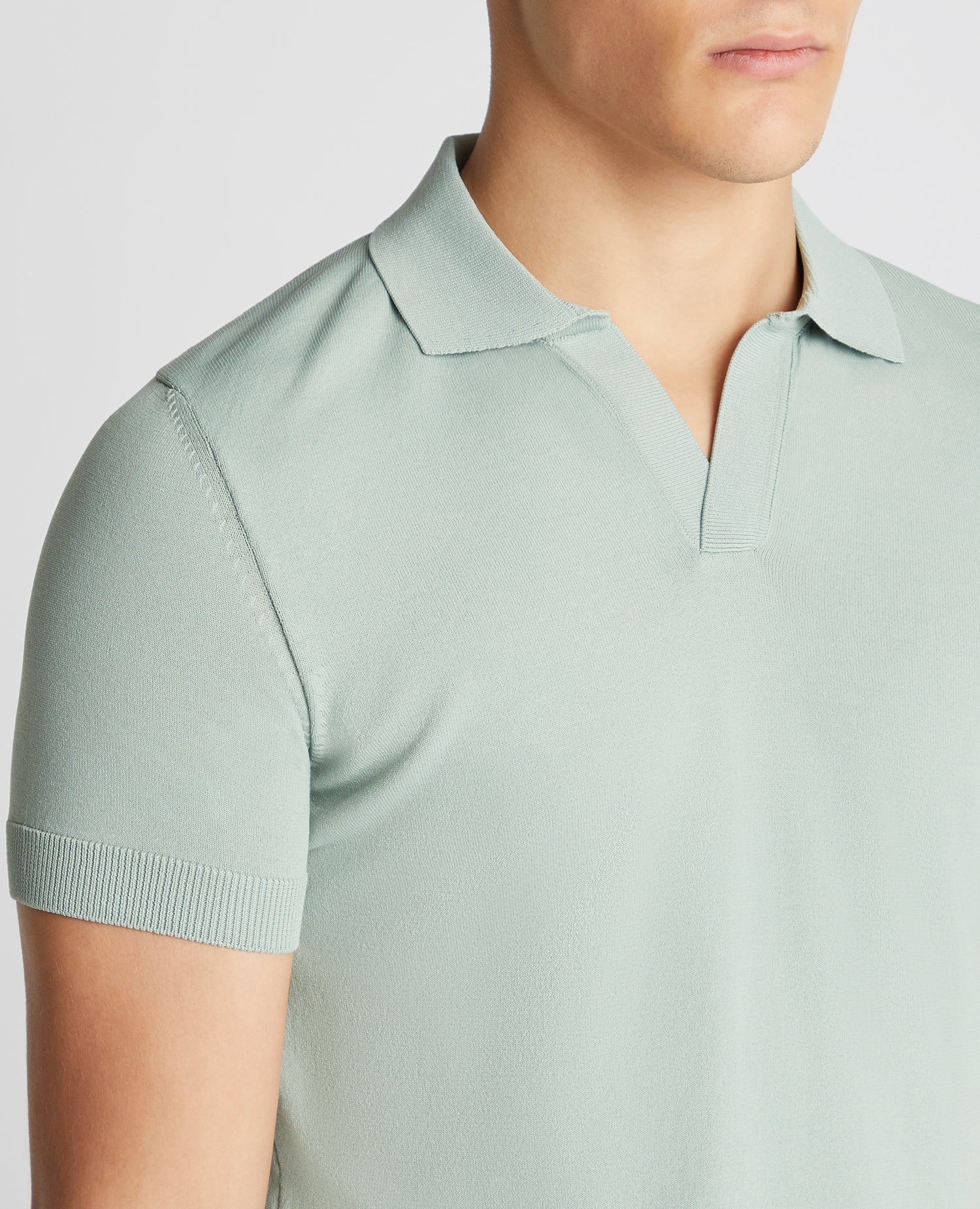 Knitted Short-Sleeve Polo