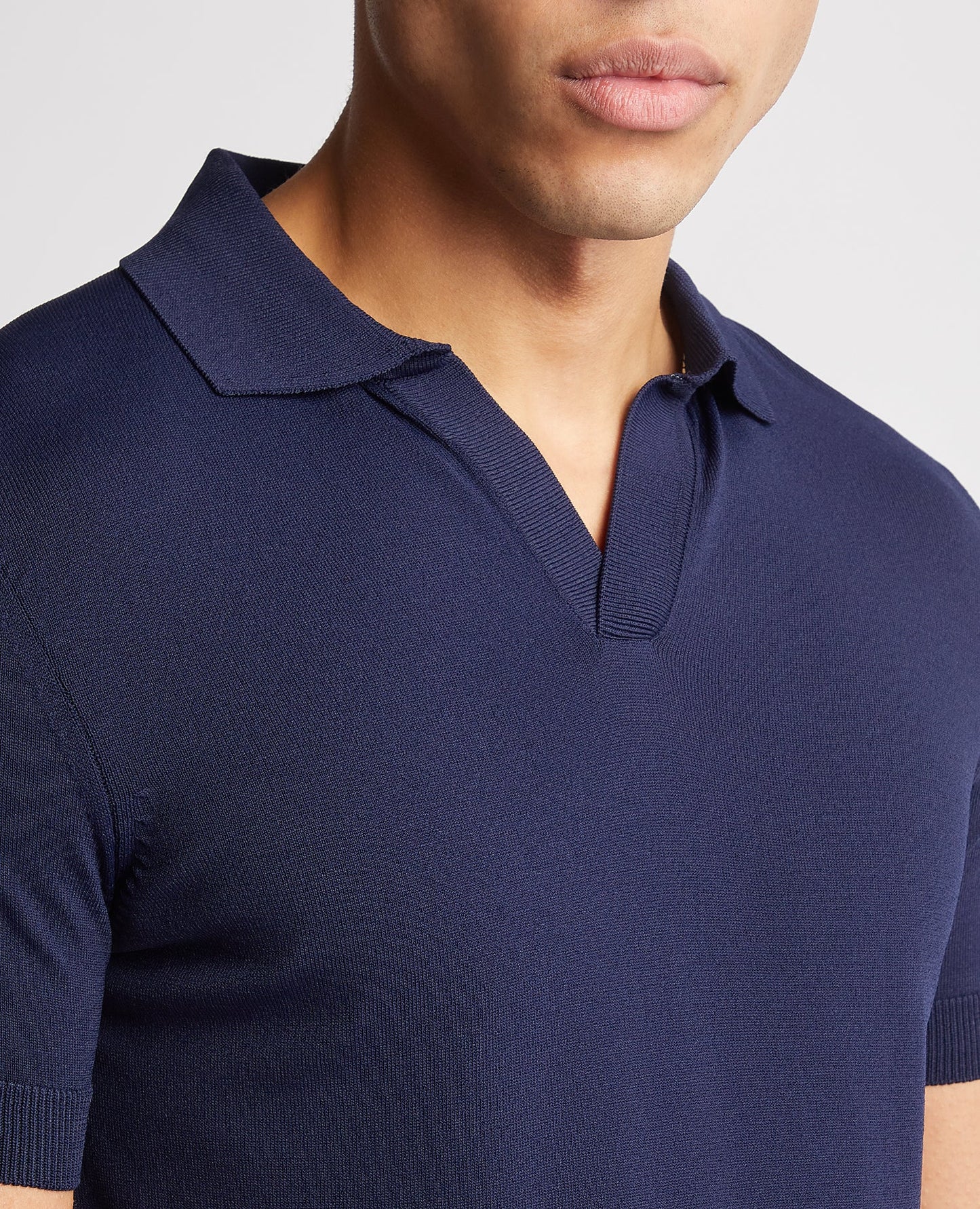 Knitted Short-Sleeve Polo