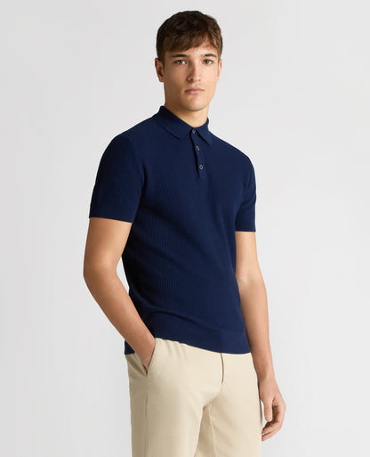 Slim Fit Cotton Interest Fabric Polo Shirt