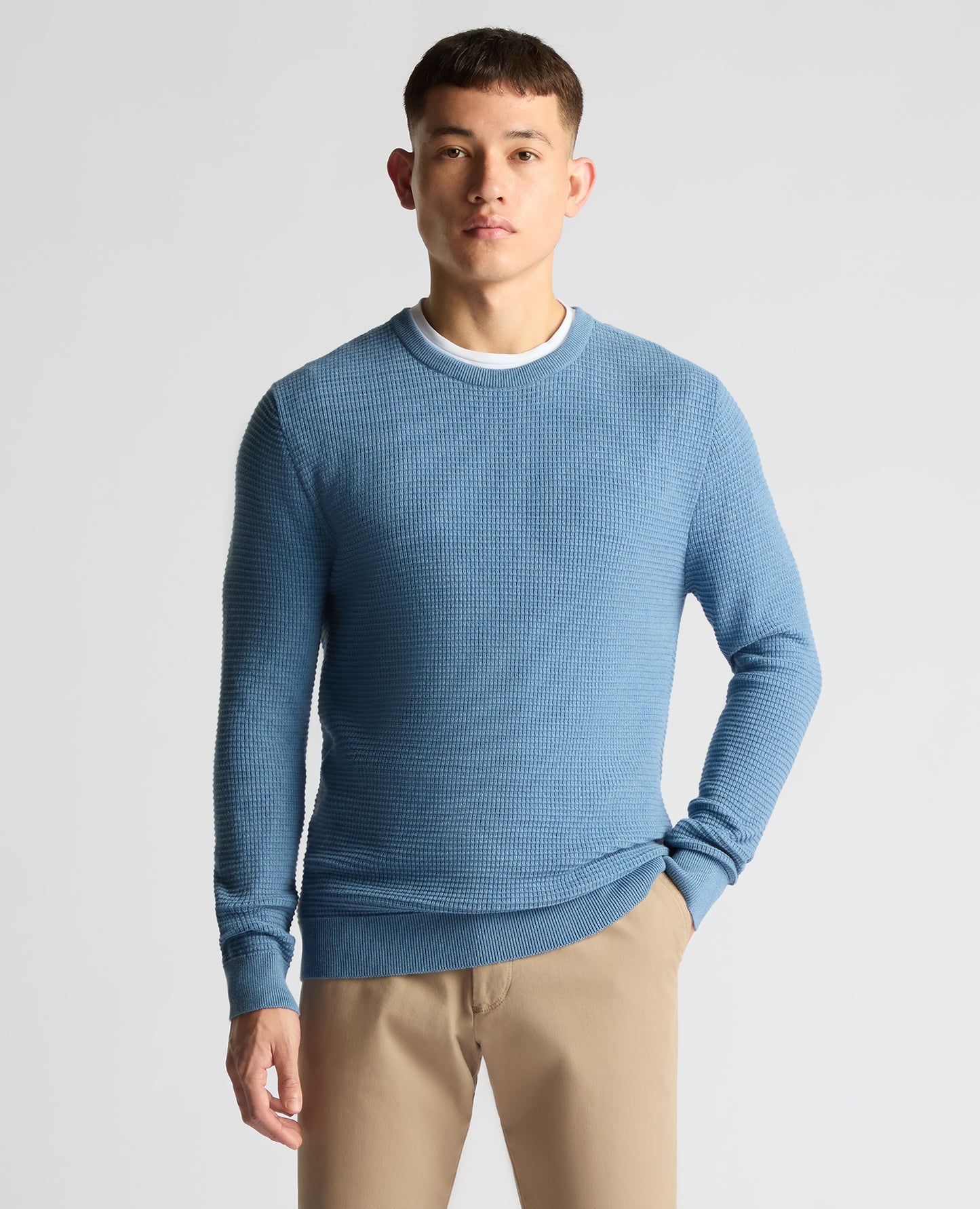 Tapered Fit Cotton Crew Neck Sweater