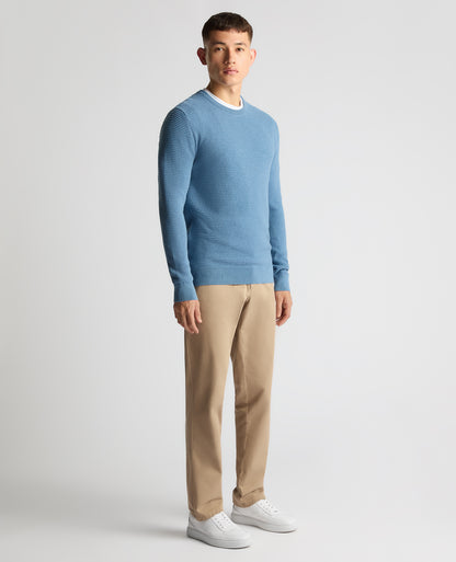 Tapered Fit Cotton Crew Neck Sweater