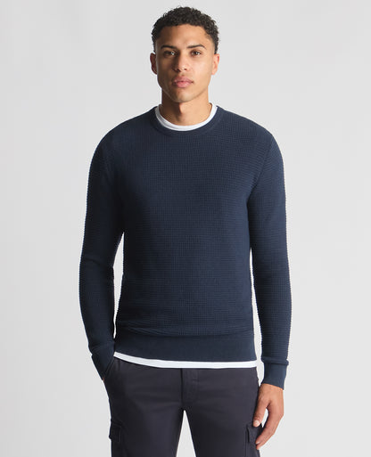 Tapered Fit Cotton Crew Neck Sweater