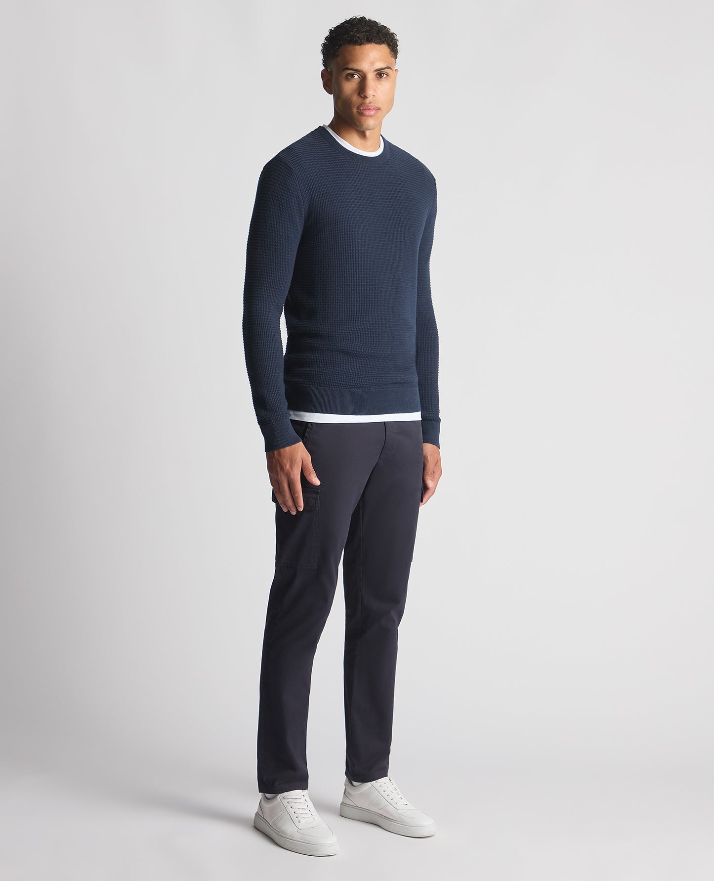 Tapered Fit Cotton Crew Neck Sweater