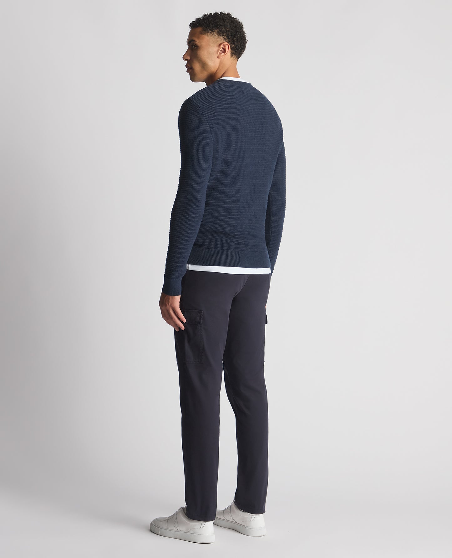 Tapered Fit Cotton Crew Neck Sweater