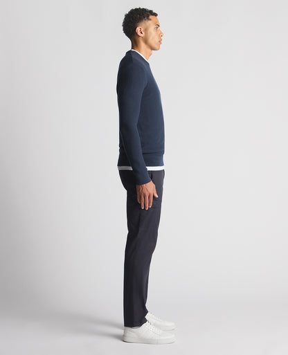 Tapered Fit Cotton Crew Neck Sweater