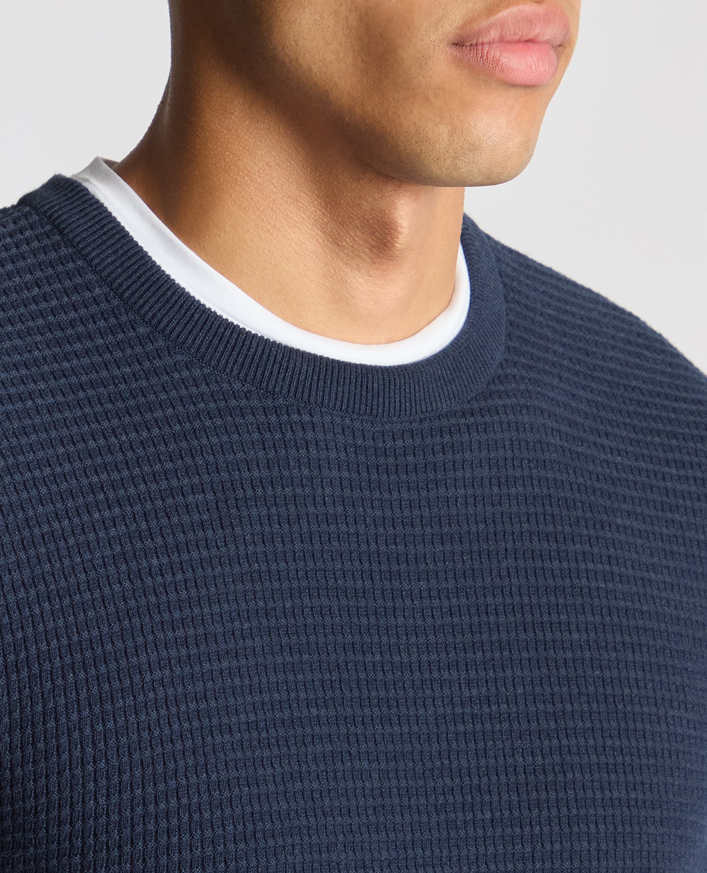 Tapered Fit Cotton Crew Neck Sweater