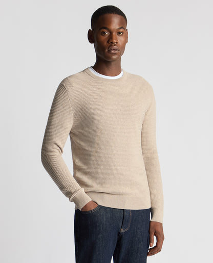 Tapered Fit Cotton Crew Neck Sweater