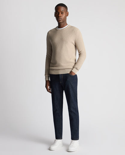 Tapered Fit Cotton Crew Neck Sweater