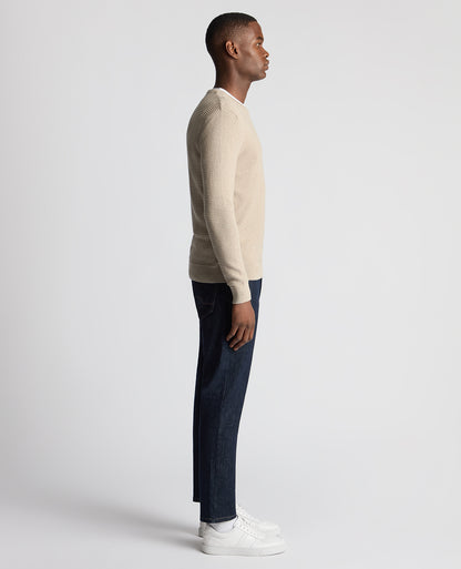 Tapered Fit Cotton Crew Neck Sweater