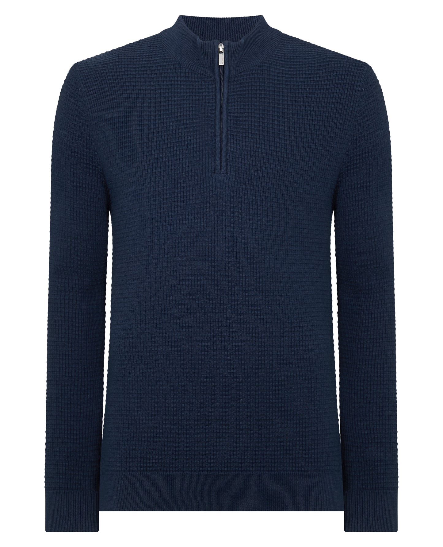 Tapered Fit Cotton Half Zip Sweater