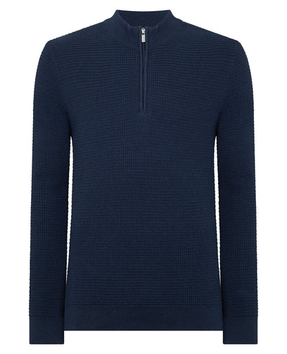 Tapered Fit Cotton Half Zip Sweater