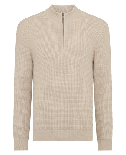 Tapered Fit Cotton Half Zip Sweater