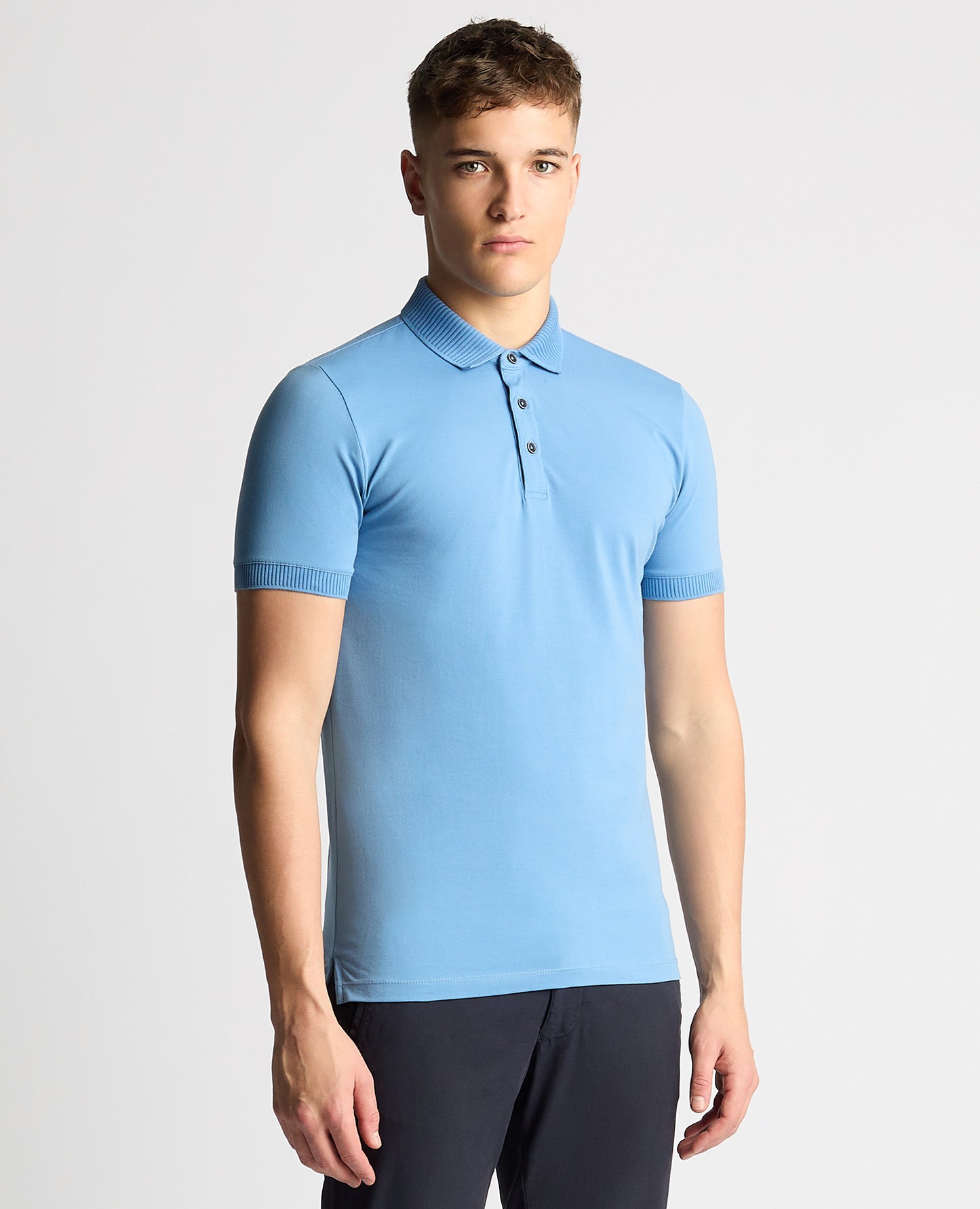 Tapered Fit Cotton-Stretch Polo Shirt