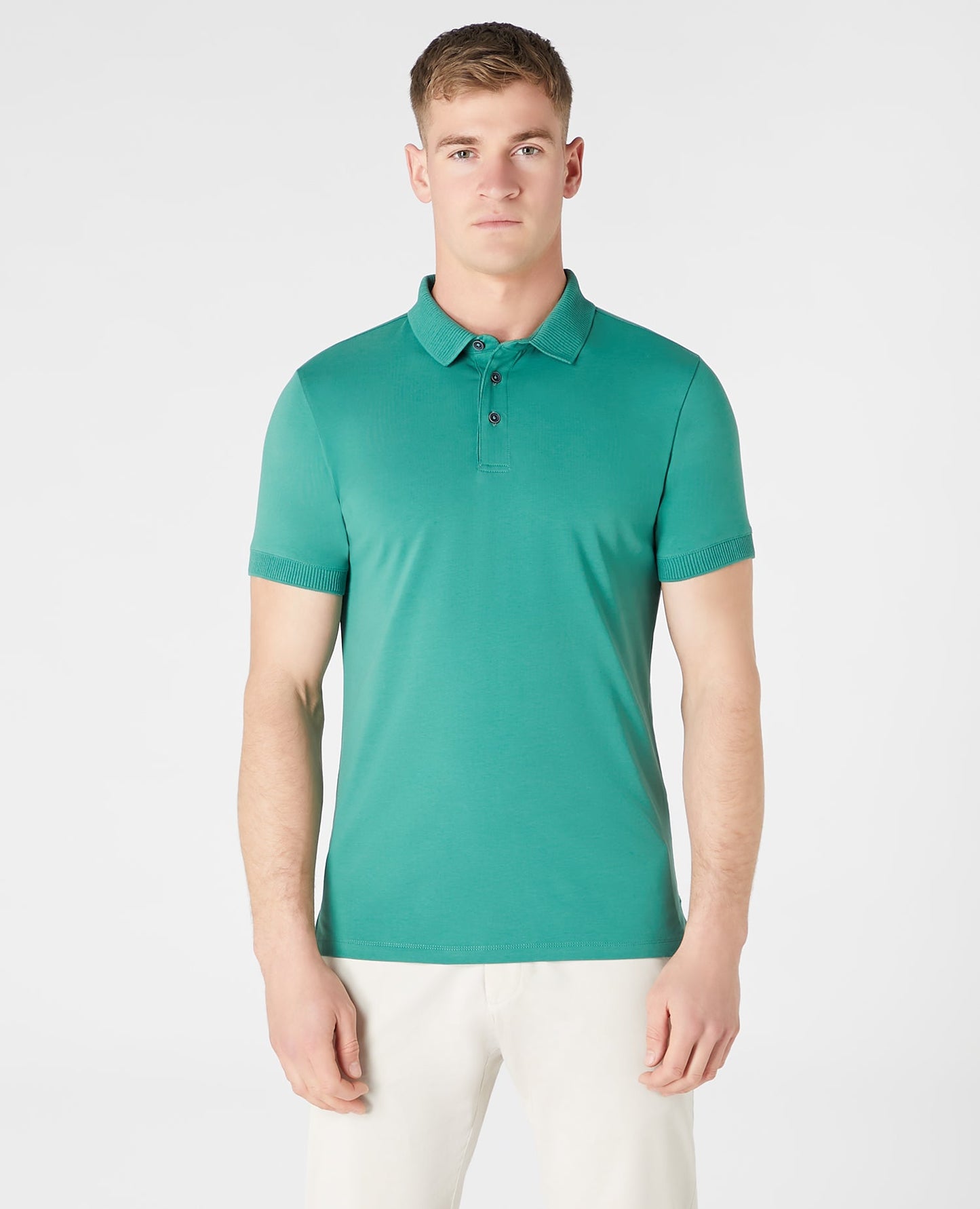 Tapered Fit Cotton-Stretch Polo Shirt