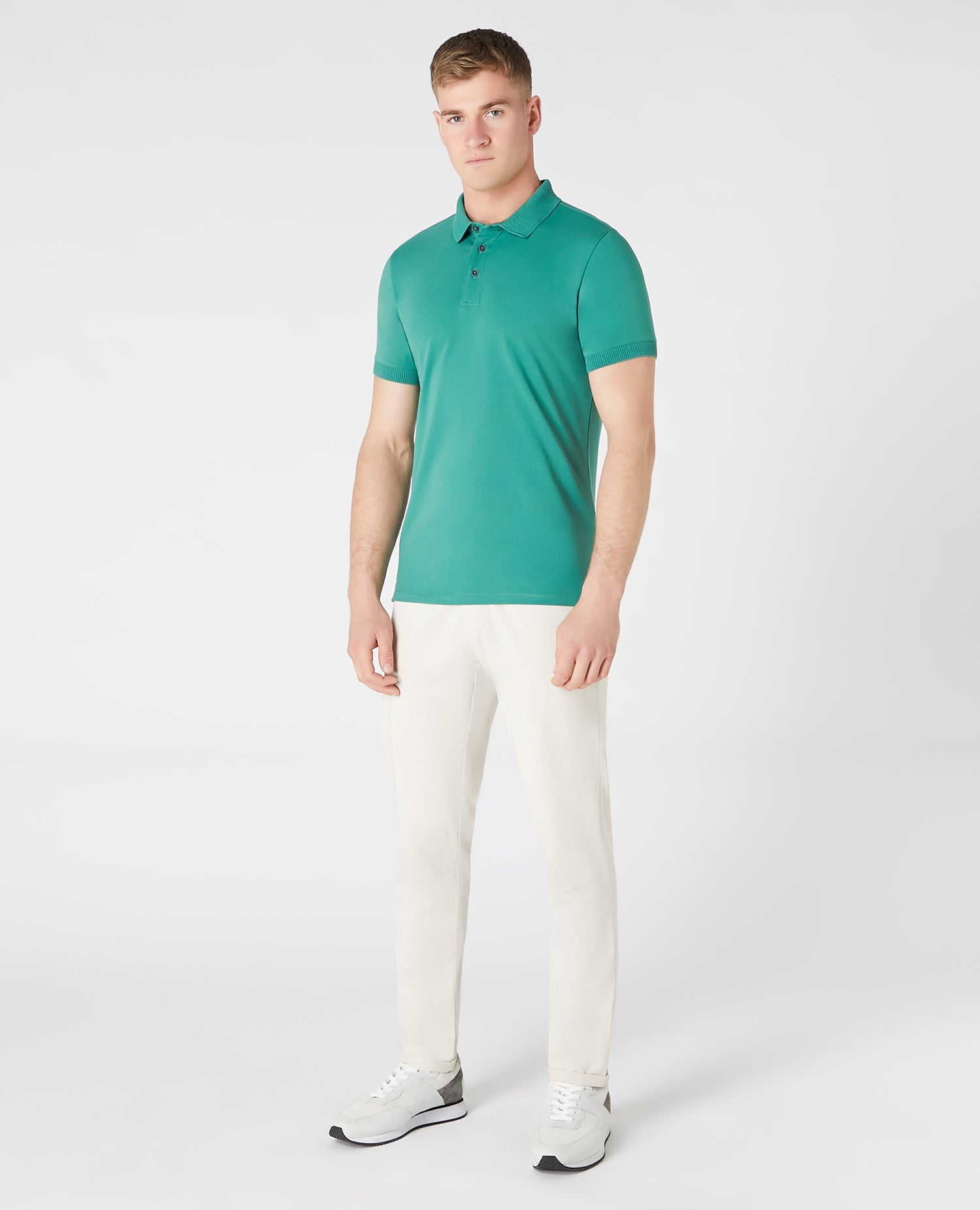 Tapered Fit Cotton-Stretch Polo Shirt