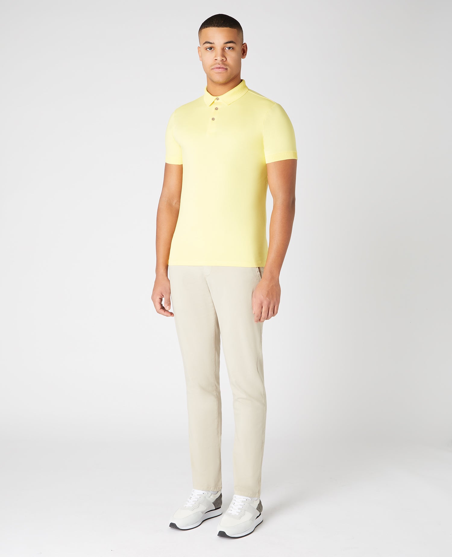 Tapered Fit Cotton-Stretch Polo Shirt