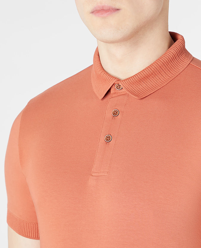 Tapered Fit Cotton-Stretch Polo Shirt