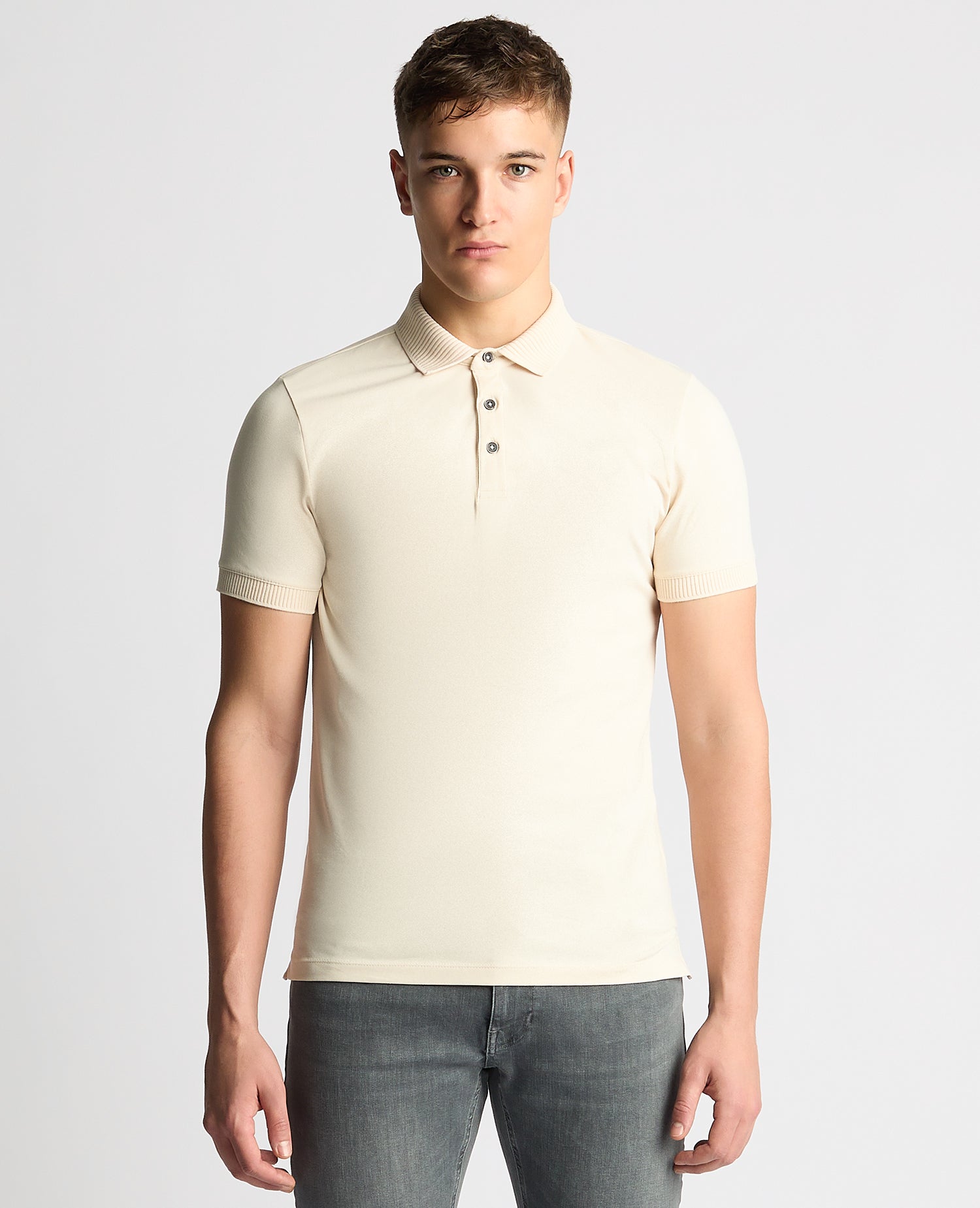 Tapered Fit Cotton-Stretch Polo Shirt