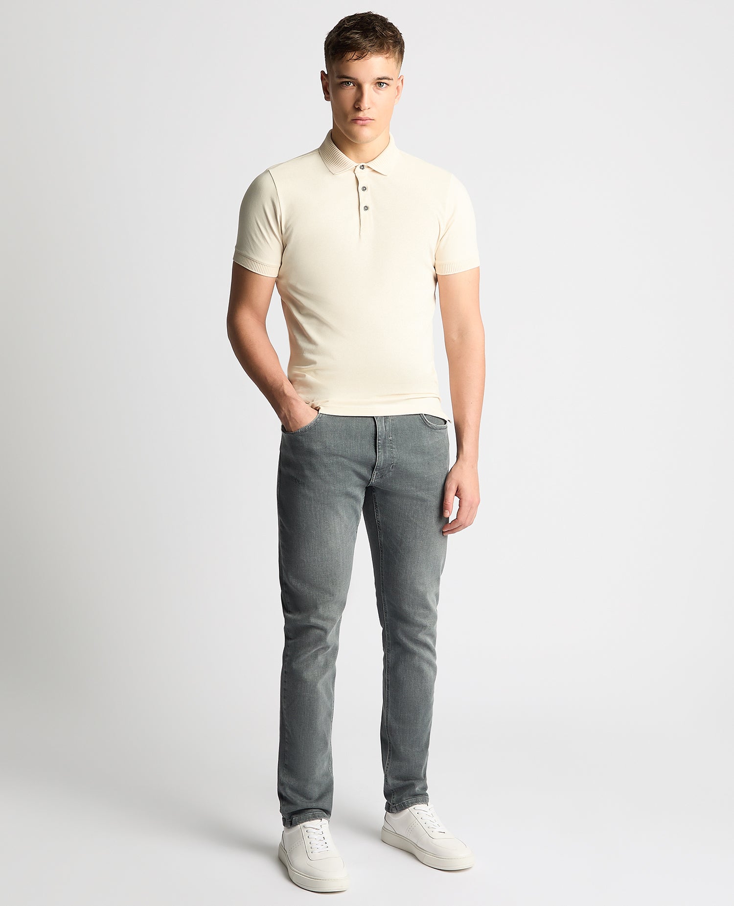 Tapered Fit Cotton-Stretch Polo Shirt