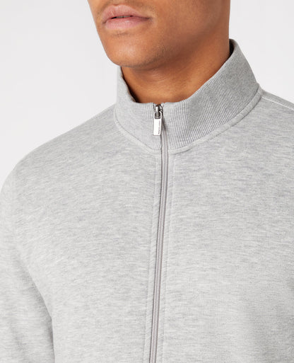 Tapered Cotton-Blend Full Zip Sweateshirt