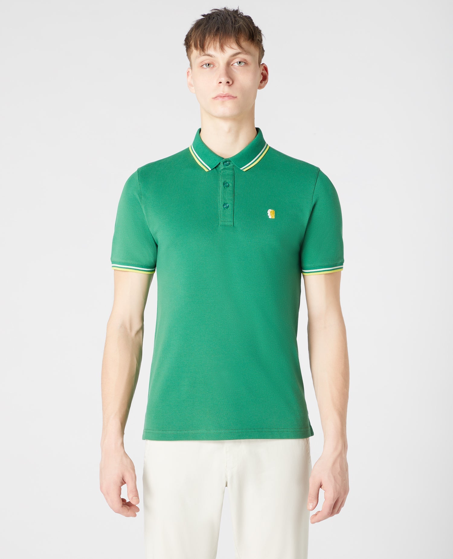 Tapered Fit Cotton-Blend Polo Shirt