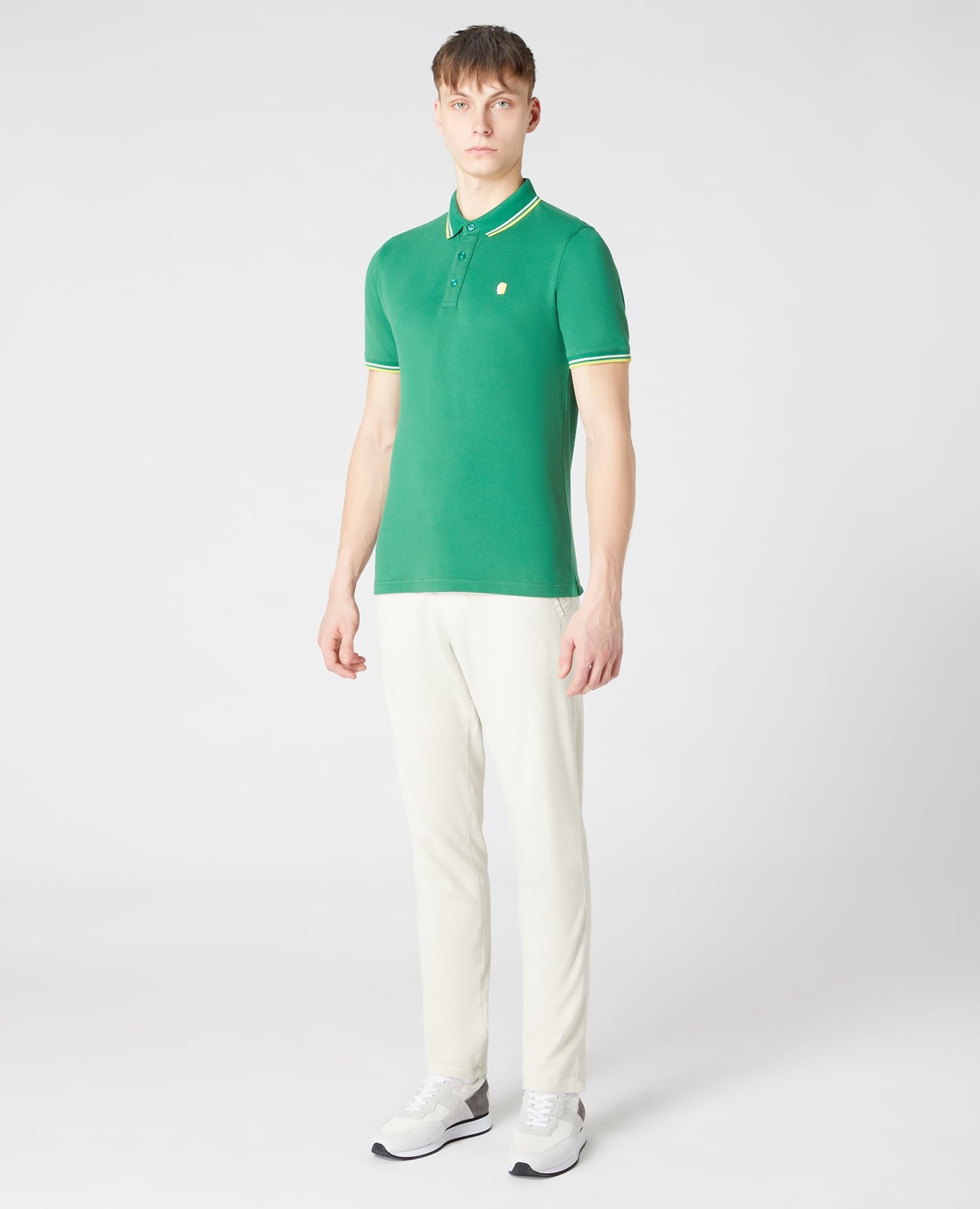 Tapered Fit Cotton-Blend Polo Shirt