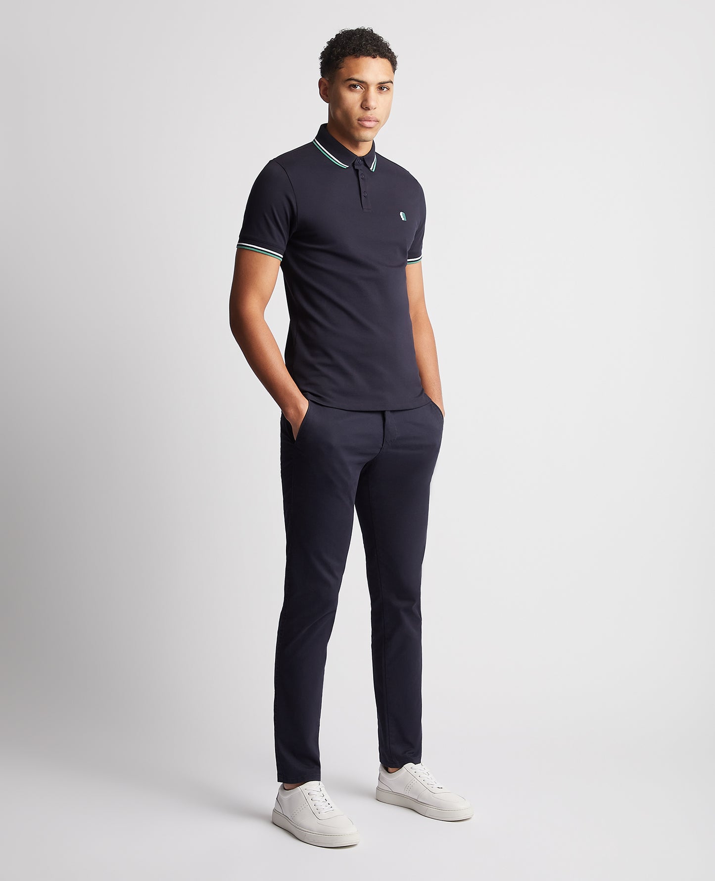 Tapered Fit Cotton-Blend Polo Shirt