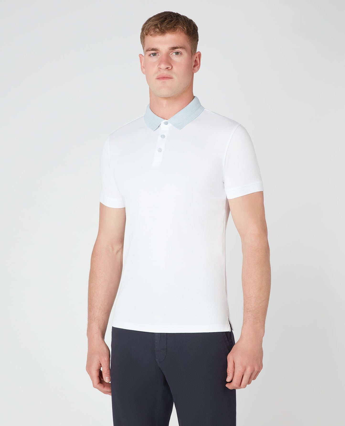 Tapered Fit Cotton-Blend Polo Shirt