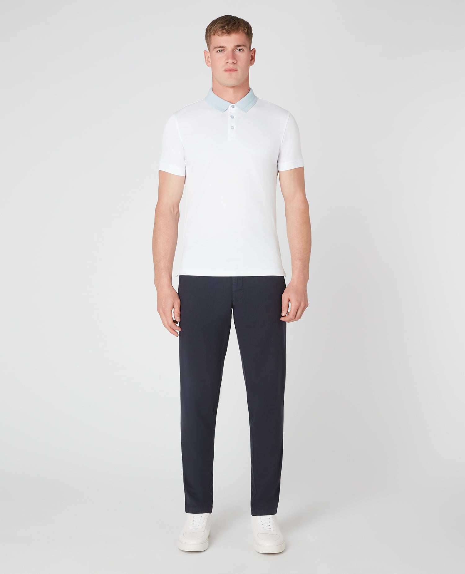 Tapered Fit Cotton-Blend Polo Shirt