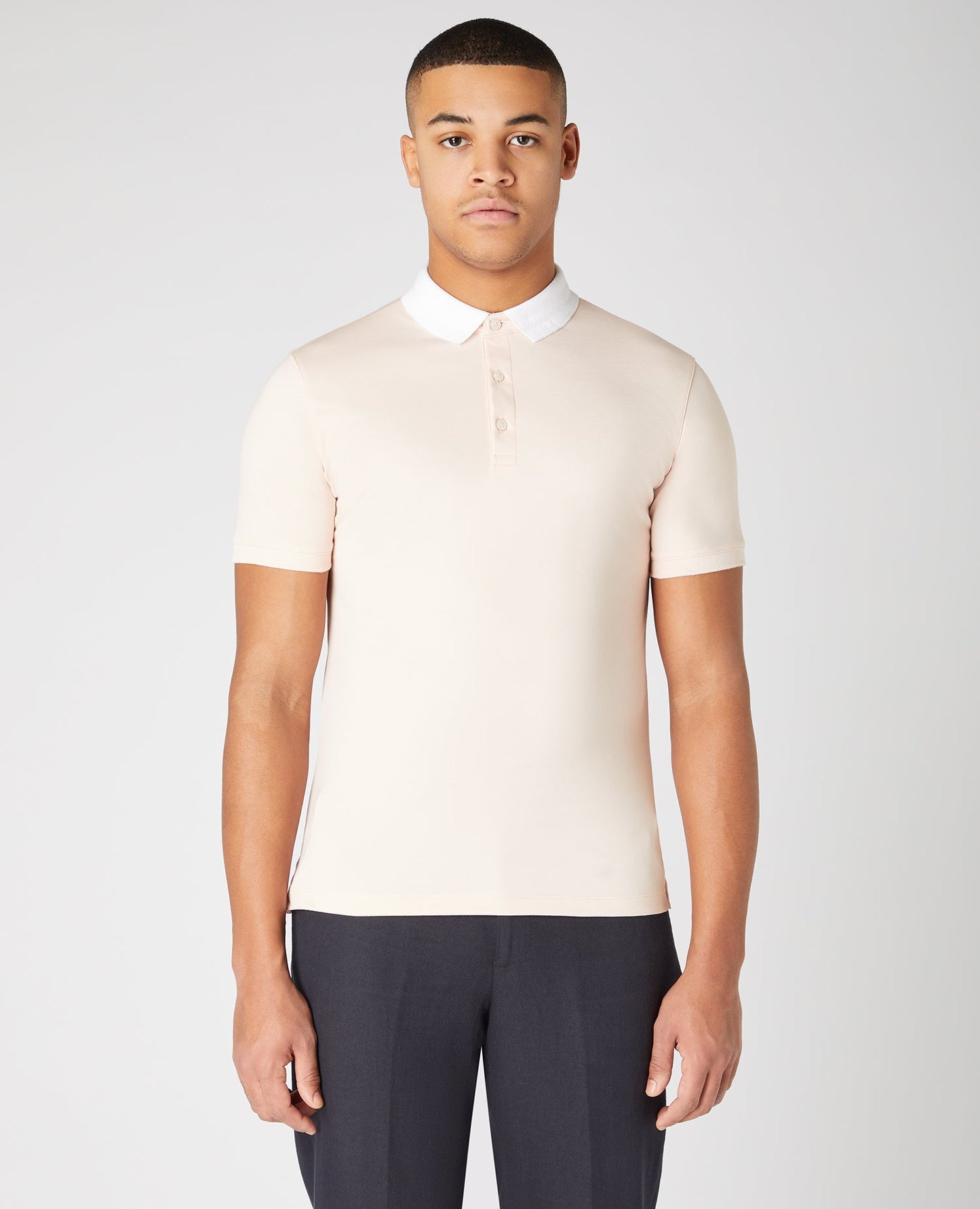 Tapered Fit Cotton-Blend Polo Shirt