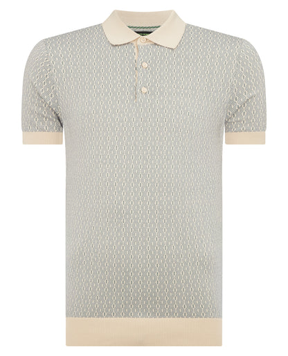 Slim Fit Cotton Geometric Polo Shirt