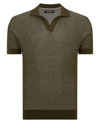 Slim Fit Textured Knit Polo