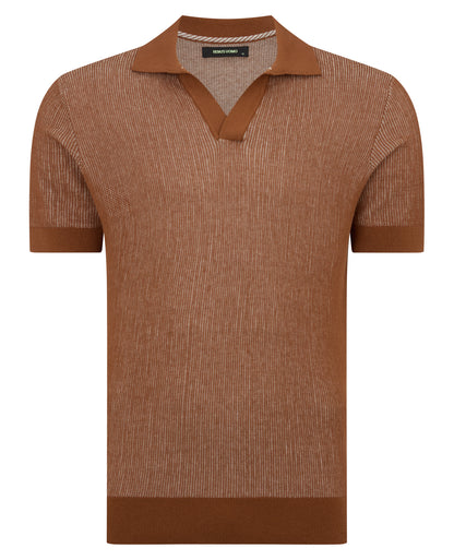 Slim Fit Textured Knit Polo