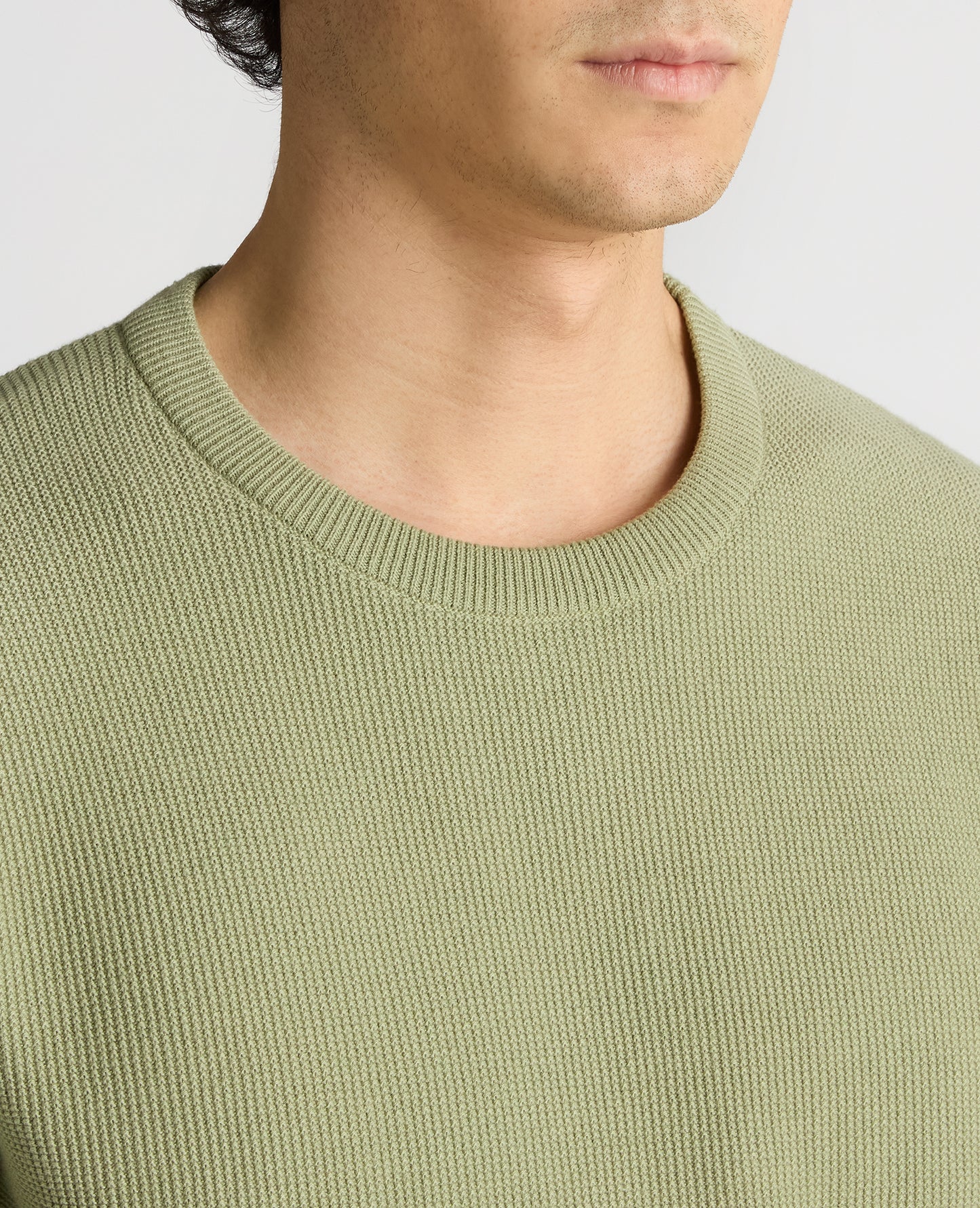 Slim Fit Wafffle Knitted Tee