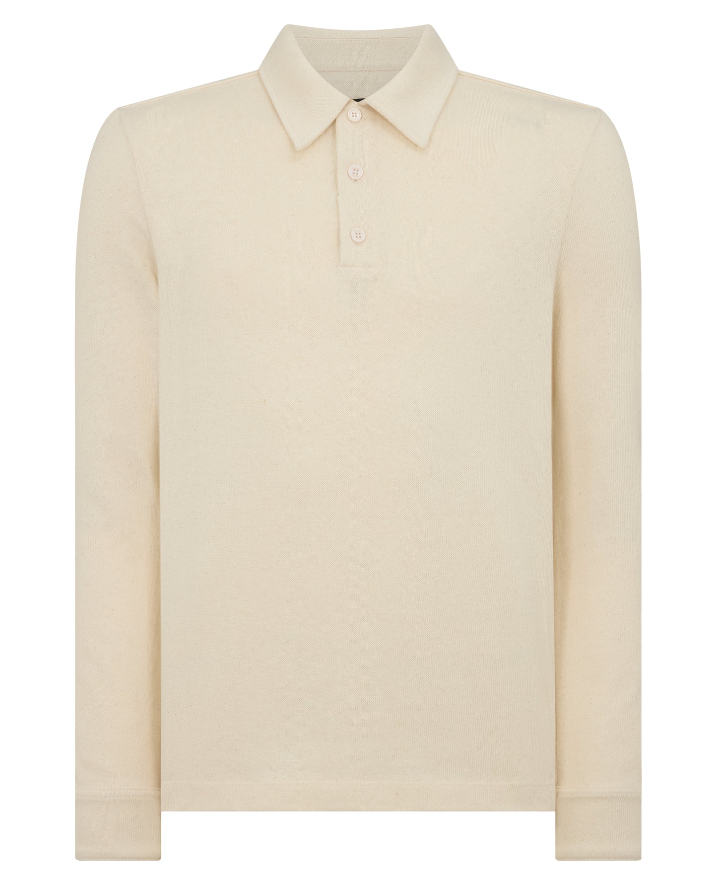 Relaxed Fit Cotton-Linen Sweatshirt Polo