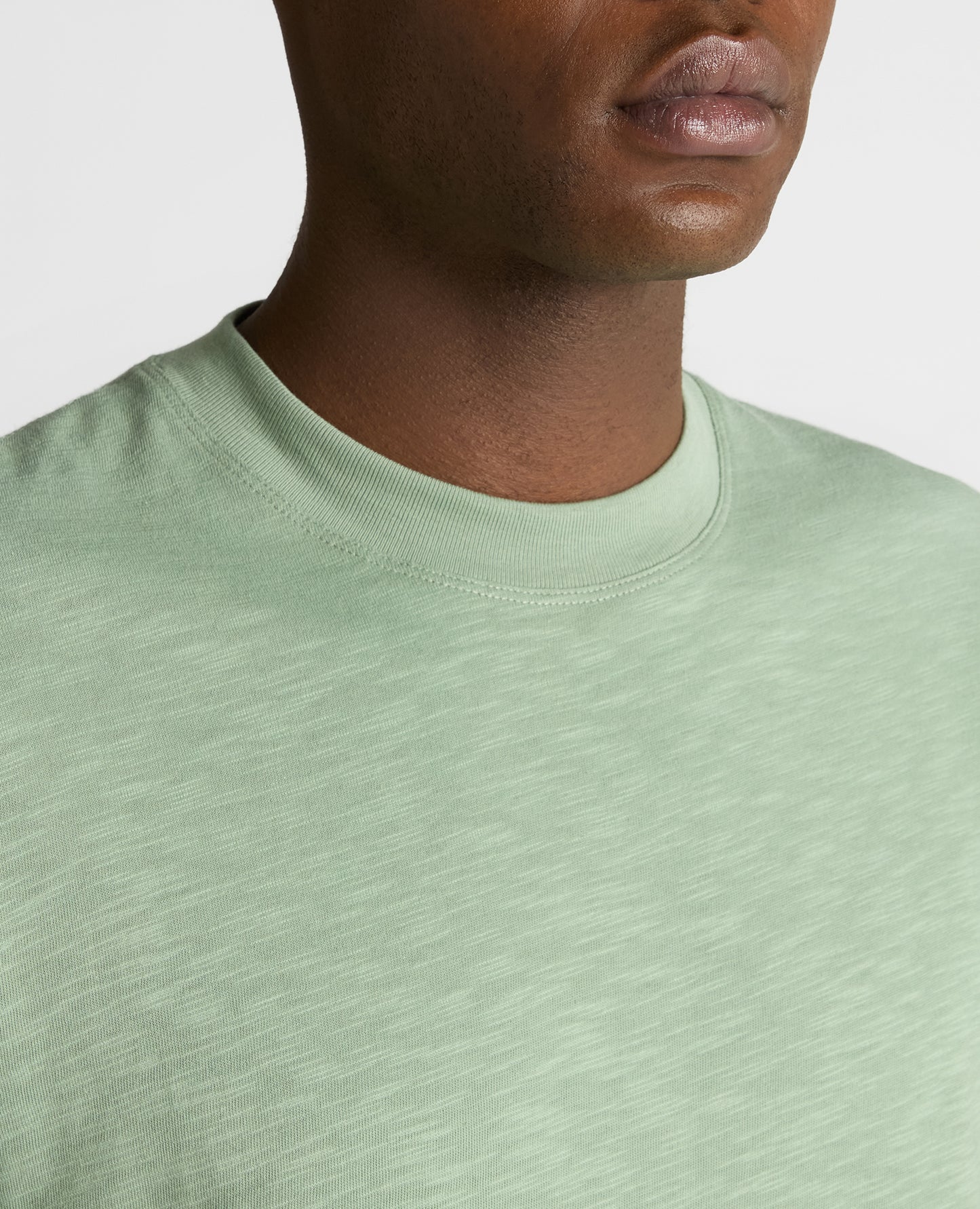 Tapered Fit Cotton Crew Neck Tee