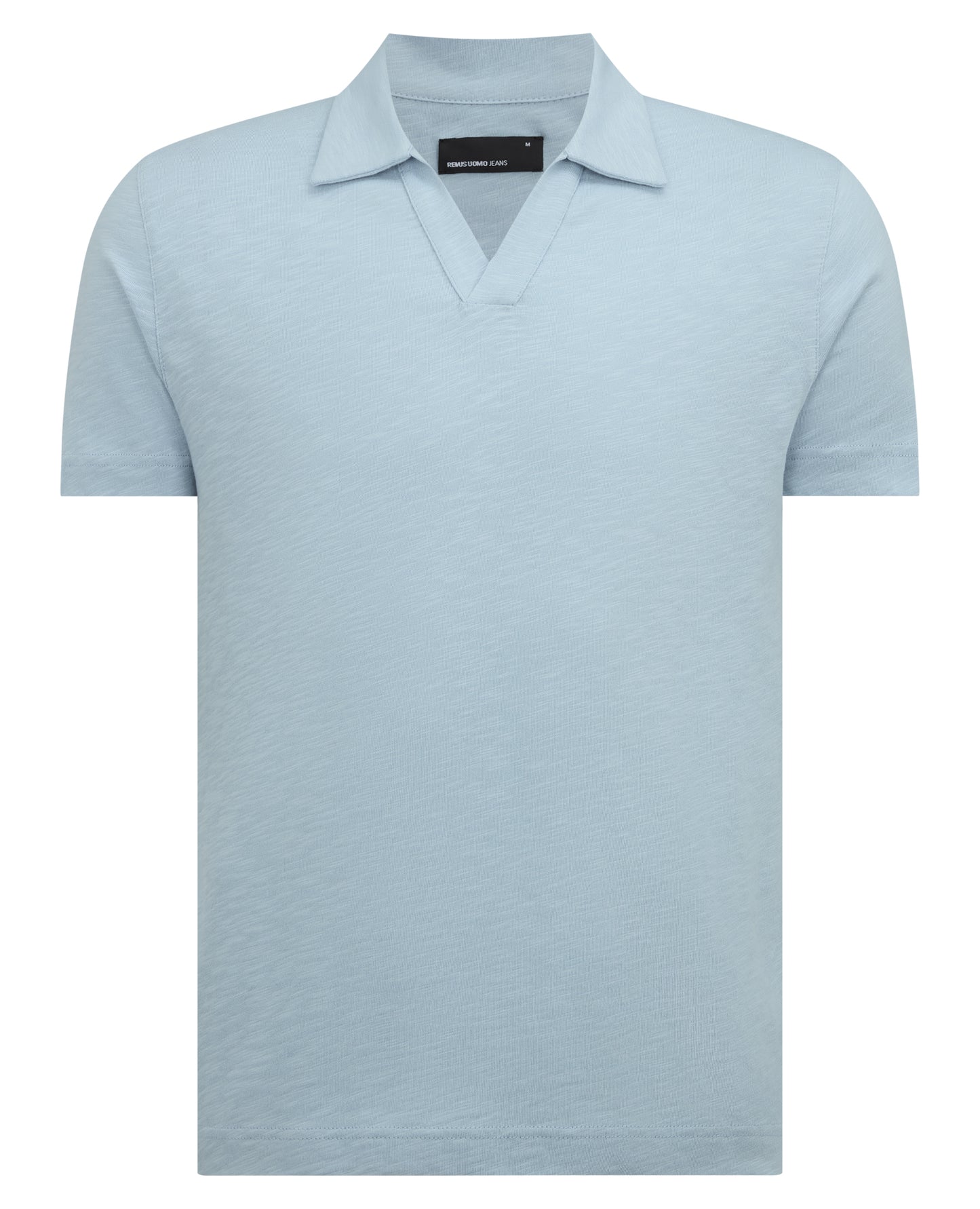 Tapered Fit Open Collar Cotton Polo