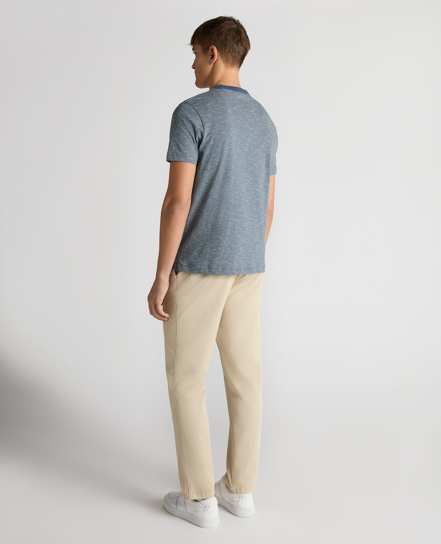 Tapered Fit Cotton-Linen T-Shirt