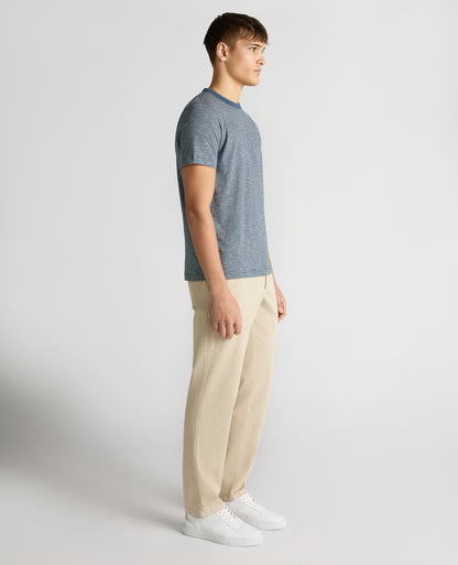 Tapered Fit Cotton-Linen T-Shirt