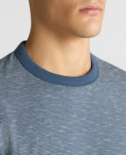 Tapered Fit Cotton-Linen T-Shirt