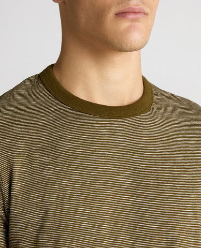 Tapered Fit Cotton-Linen T-Shirt